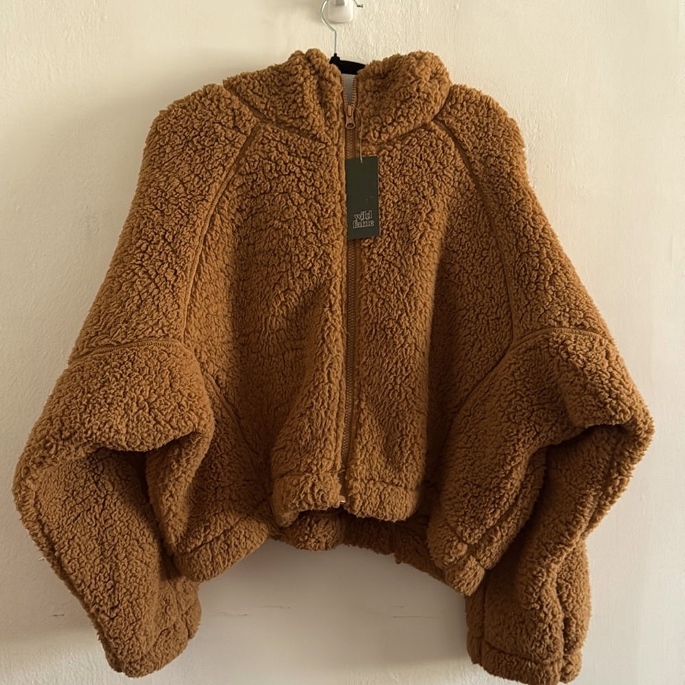 Wild Fable Teddy Hooded Zip Up Jacket